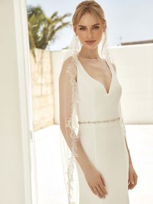 Bianco Evento Brautschleier S441 – Länge 110 cm