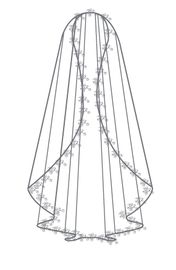Bianco Evento Brautschleier S508 Länge 110 cm