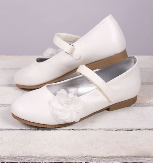Kommunionschuhe – Ballerinas – Ecru/Creme