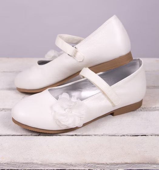 Kommunionschuhe – Ballerinas – Ecru/Creme
