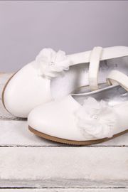 Kommunionschuhe – Ballerinas – Ecru/Creme