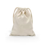 Graue Jutetasche mit Kordelzug zum Tragen