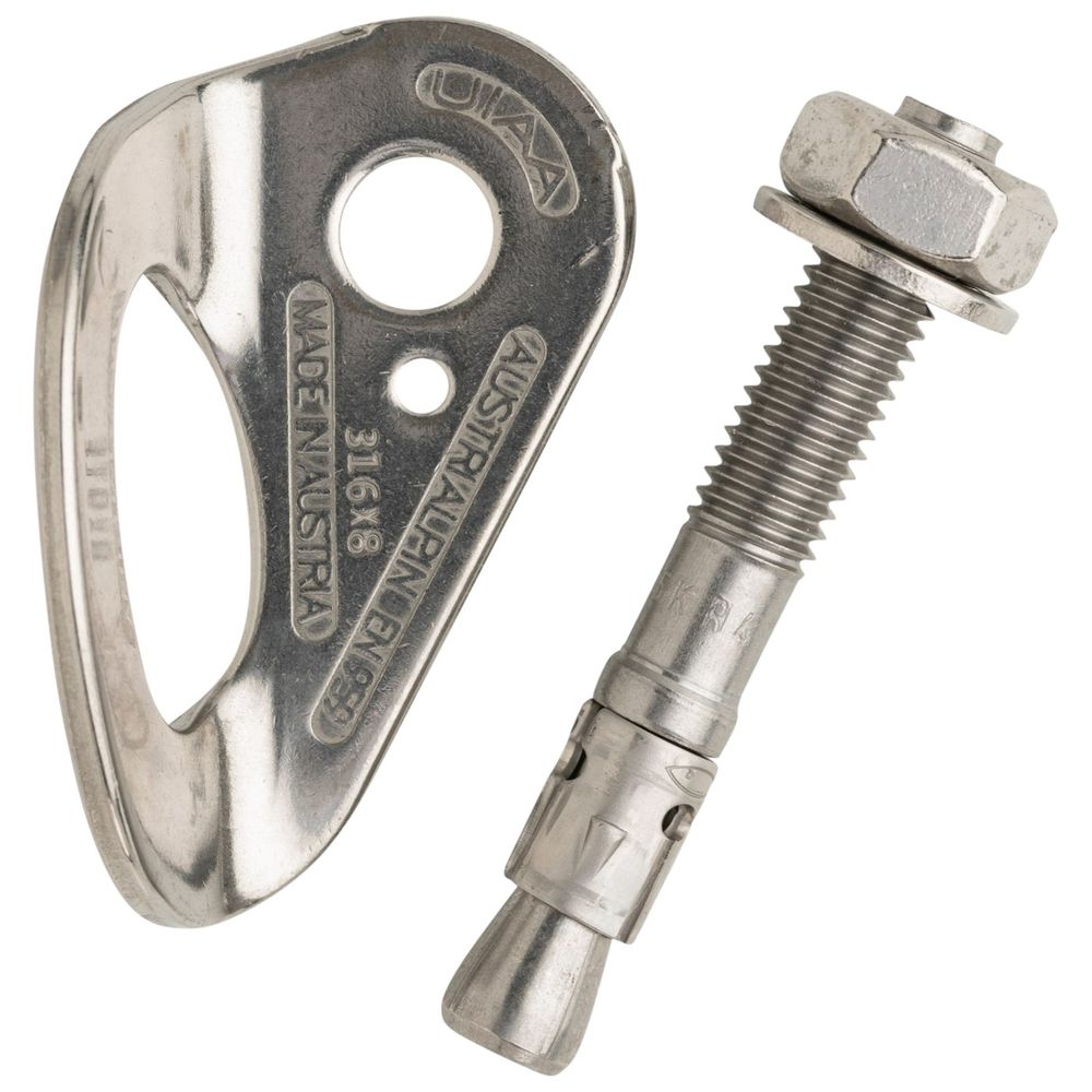 AustriAlpin Bohrhakenlasche + Bolzenanker M10, 68 mm Edelstahl A4 - Bohrhaken + 
