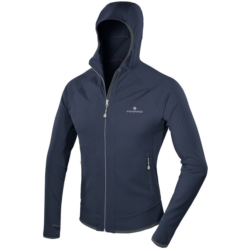 Dunkelblaue Herrenjacke L für Alpinismus Trekking mit Kapuze Mitchell