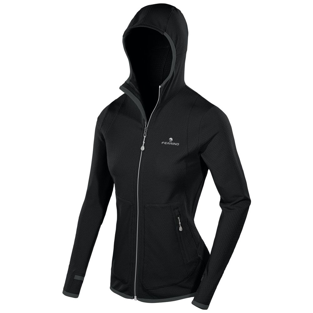 Damenjacke Mitchell Schwarz L mit Kapuze und Taschen für Trekking