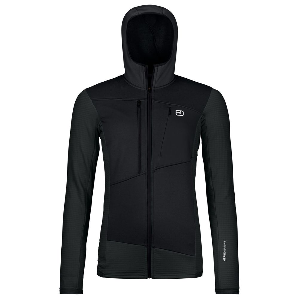 ORTOVOX Damen Fleecejacke Fleece Grid Hoodie schwarz | XS