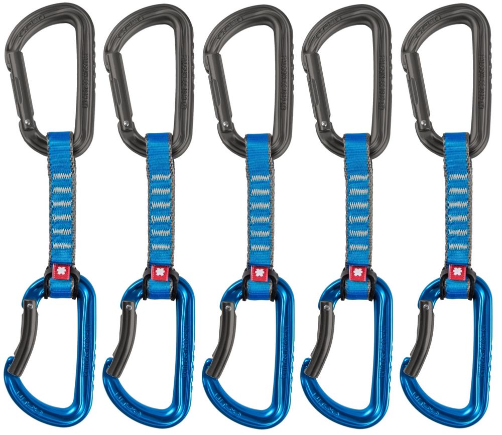 Expressen Falcon QD PA 16 10cmm 5-pack blue Schlingenmaterial - Nylon (PA) Schnapper Art - Gebogen - Gebogen Expressschlingenlänge - 100 mm