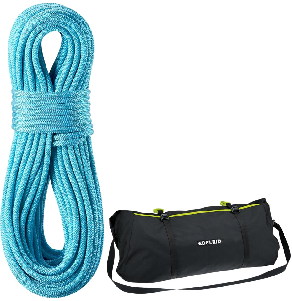 Sportkletterseil EDELRID Boa 98mm Dynamikseil mit Seilsack Liner 50m Blau