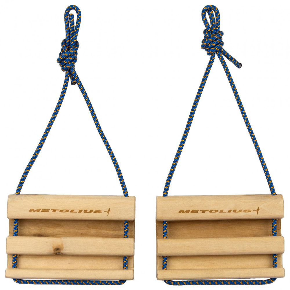 METOLIUS Kletter-Trainingsgerät Wood Rock Rings braun WOOD008