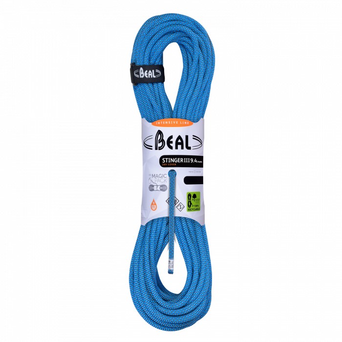 Kletterseil Stinger III 94 mm - Unicore - Dry Cover - 50 Meter- Blue Seildurchmesser - 91 - 95 mm Seilvariante - Einfachseil Seilgewicht - 56 - 60 g   m Seilfarbe - Blau Seillänge - 50 m