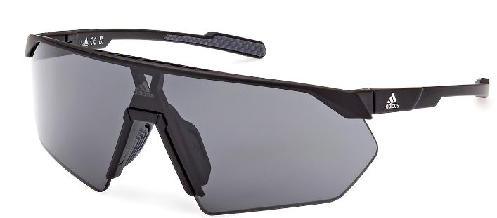 Adidas Sport Damen Adidas Sport SP0076 02A Sonnenbrillen Plastik Schwarz-undurchsichtig Grau Maske Normal