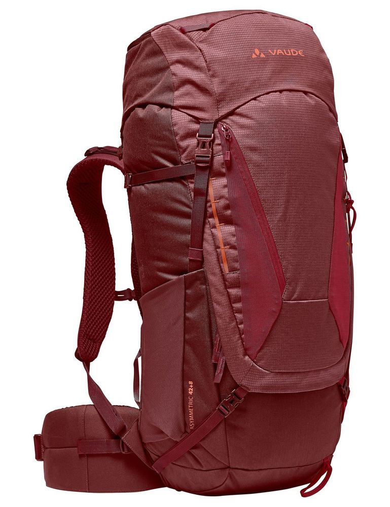 VAUDE Trekkingrucksack Asymmetric 48+8 verstellbares Tragesystem für Damen rot OneSize