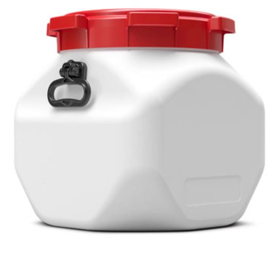 BasicNature Weithalstonne eckig weiß 40 L
