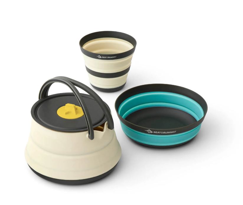 SEATOSUMMIT Frontier Kettle Cook Set (3-teilig) (1 Person) – Ultraleichtes, zusammenfaltbares Kochset inkl. Campingkessel