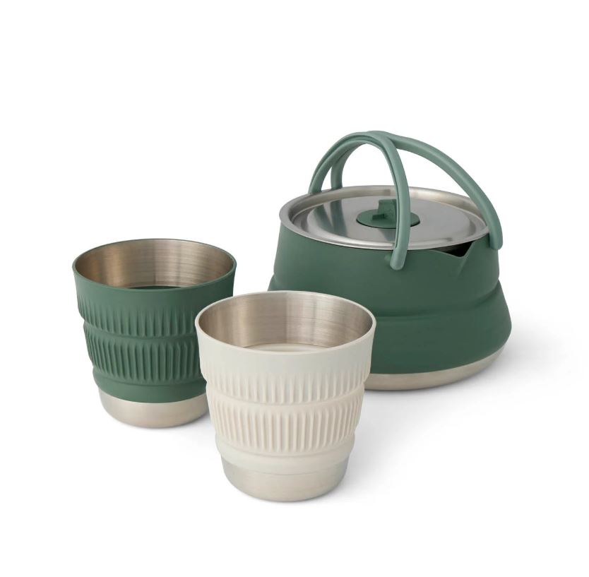 SEATOSUMMIT Detour Kettle Cook Set – Campingkesselset mit Edelstahl inkl. zwei Becher (3-teilig)