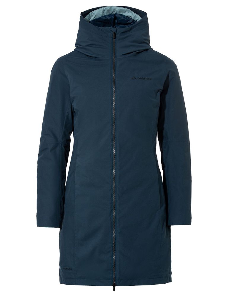 VAUDE Damen Wintermantel Annecy 3in1 Coat III, warmer Innenmantel mit zertifizierte Daunenfüllung, wasserdicht, winddicht und atmungsaktiv, dark sea/nordic blue, 42