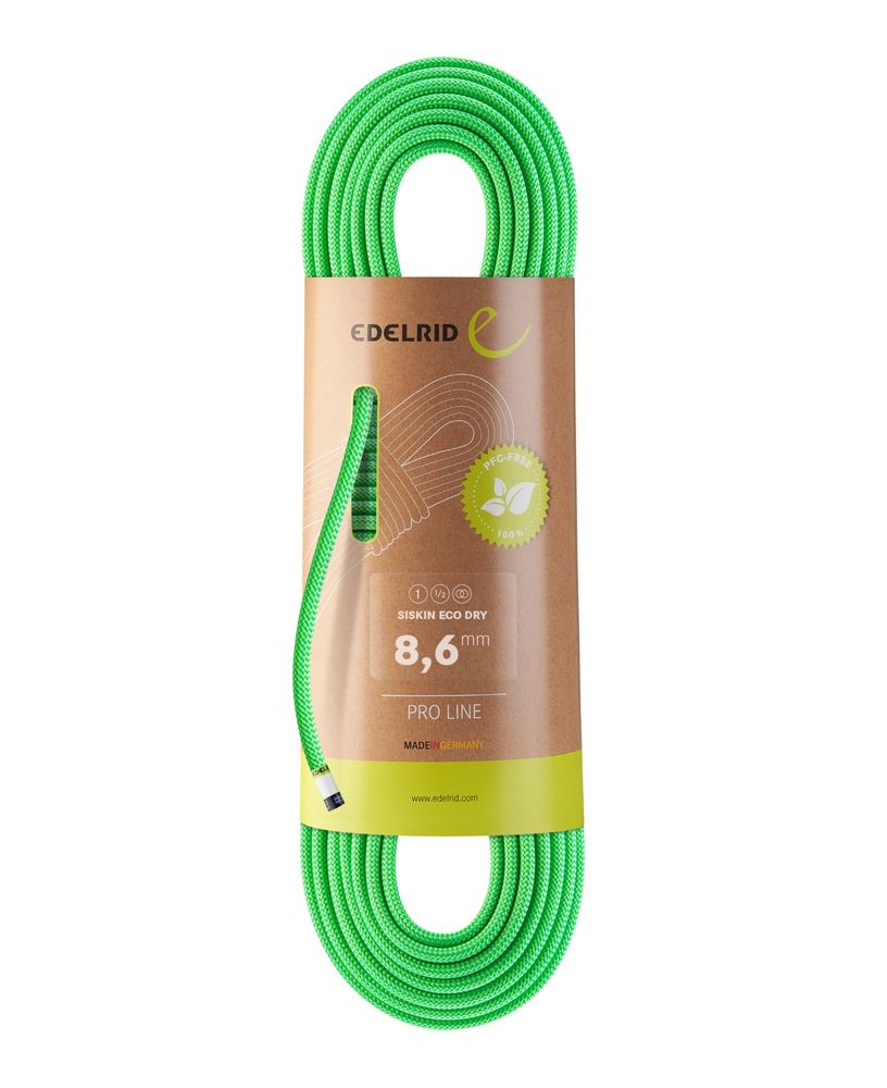 Siskin Eco Dry 86mm 60m Dynamisches Einfachseil Weltweit Leichtestes Neongrün