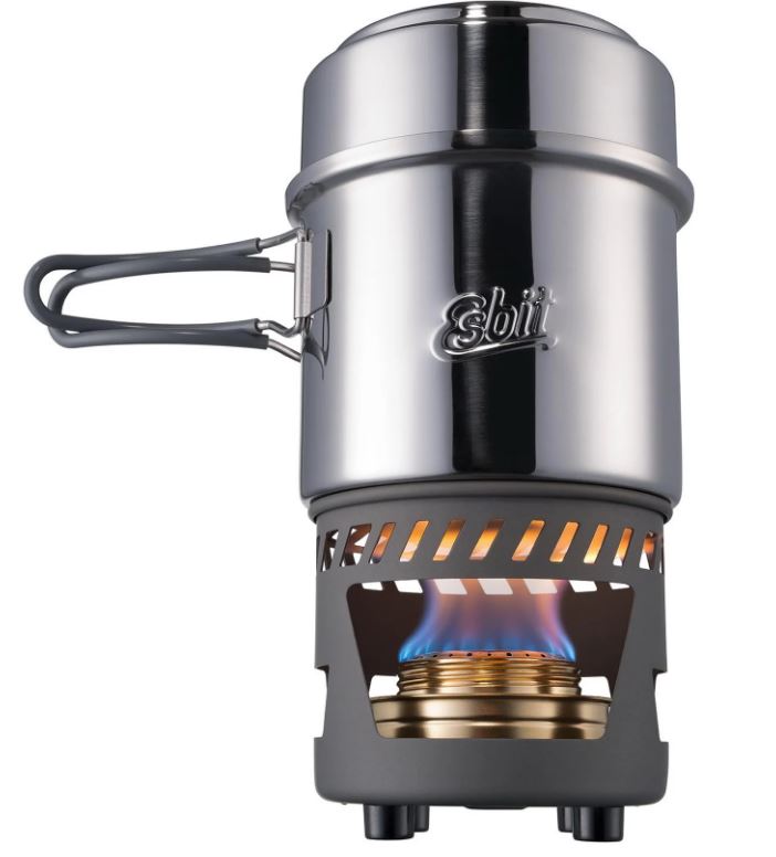 Esbit Spiritus-Kochset, 985 ml, Edelstahl - Spirituskocher  inkl. zweitem Topf  985 ml & 470 ml