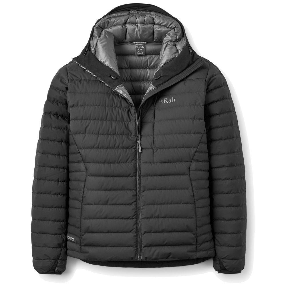 Rab Unisex Schwarz Microlight Windstopper Hoody - Daunenjacke