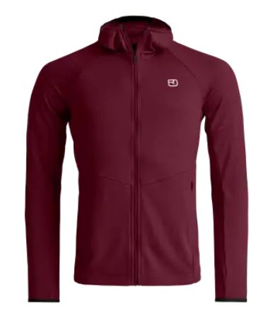 ORTOVOX Herren Fleecejacke Light Grid Hoodie dunkelrot | M