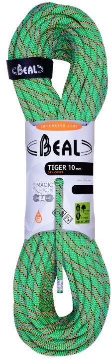 Kletterseil 10 mm Tiger Unicore - Dry Cover grün 50 m Seildurchmesser - 96 - 100 mm Seilvariante - Einfachseil Seillänge - 50 m Seilfarbe - Grün