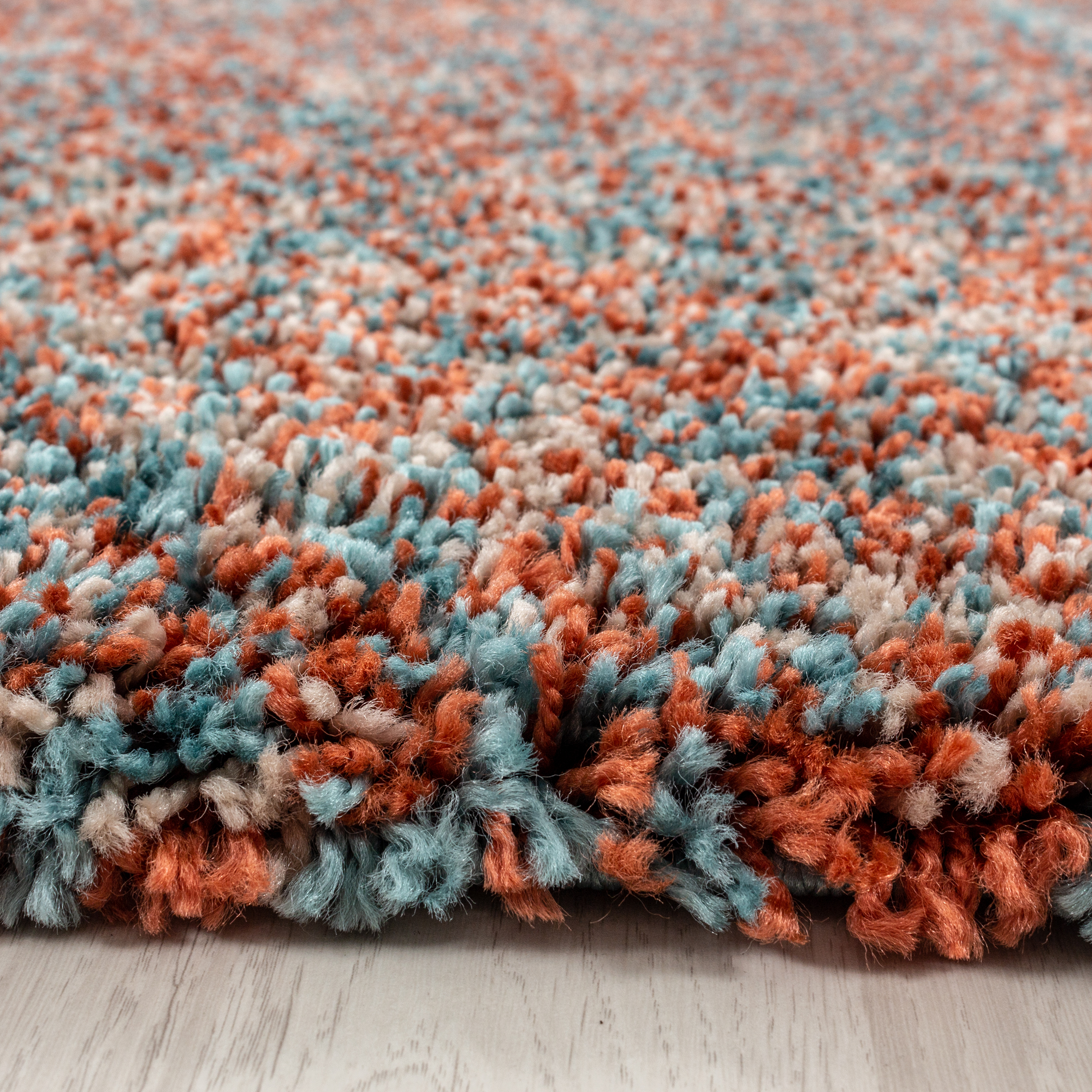 Teppich Hochflor, Flauschiger Shaggy Flokati, Terrakotta für Wohnzimmerteppich