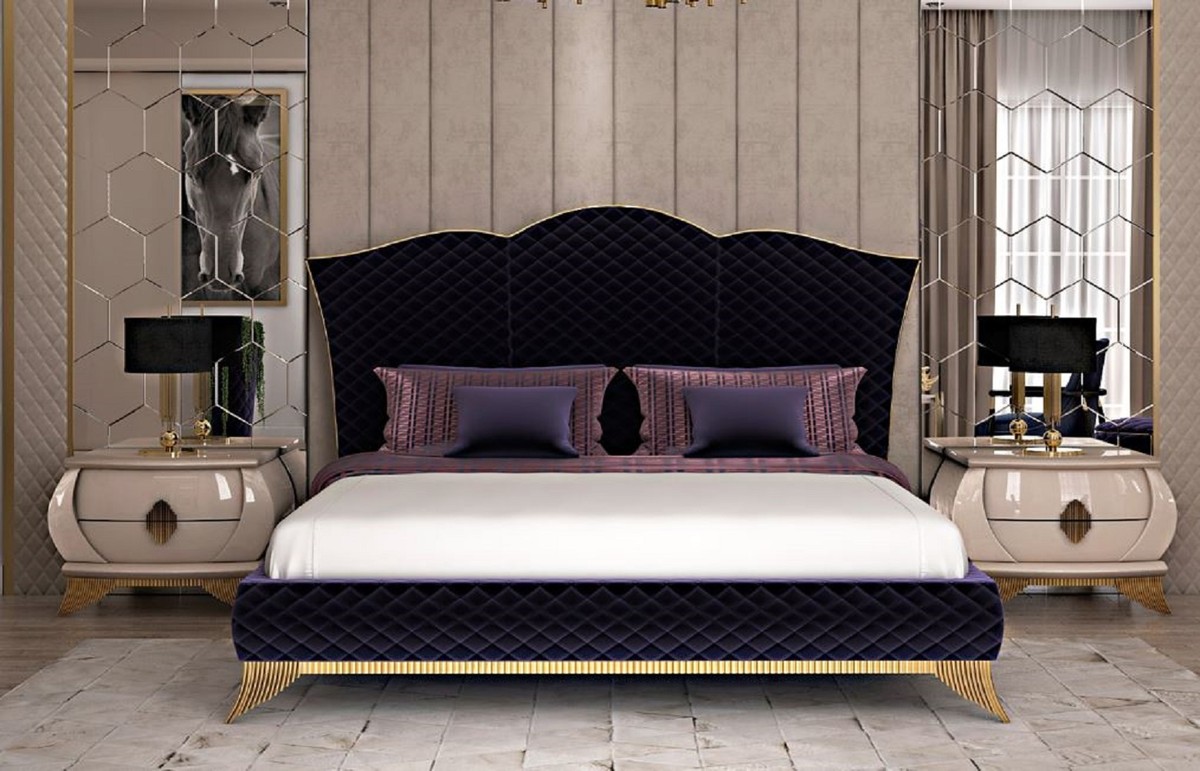 Cama de lujo con capitoné y mobiliario de diseño italiano de alta gama dormitorio elegante para hoteles de lujo, suites presidenciales, villas contemporáneas y residencias exclusivas.