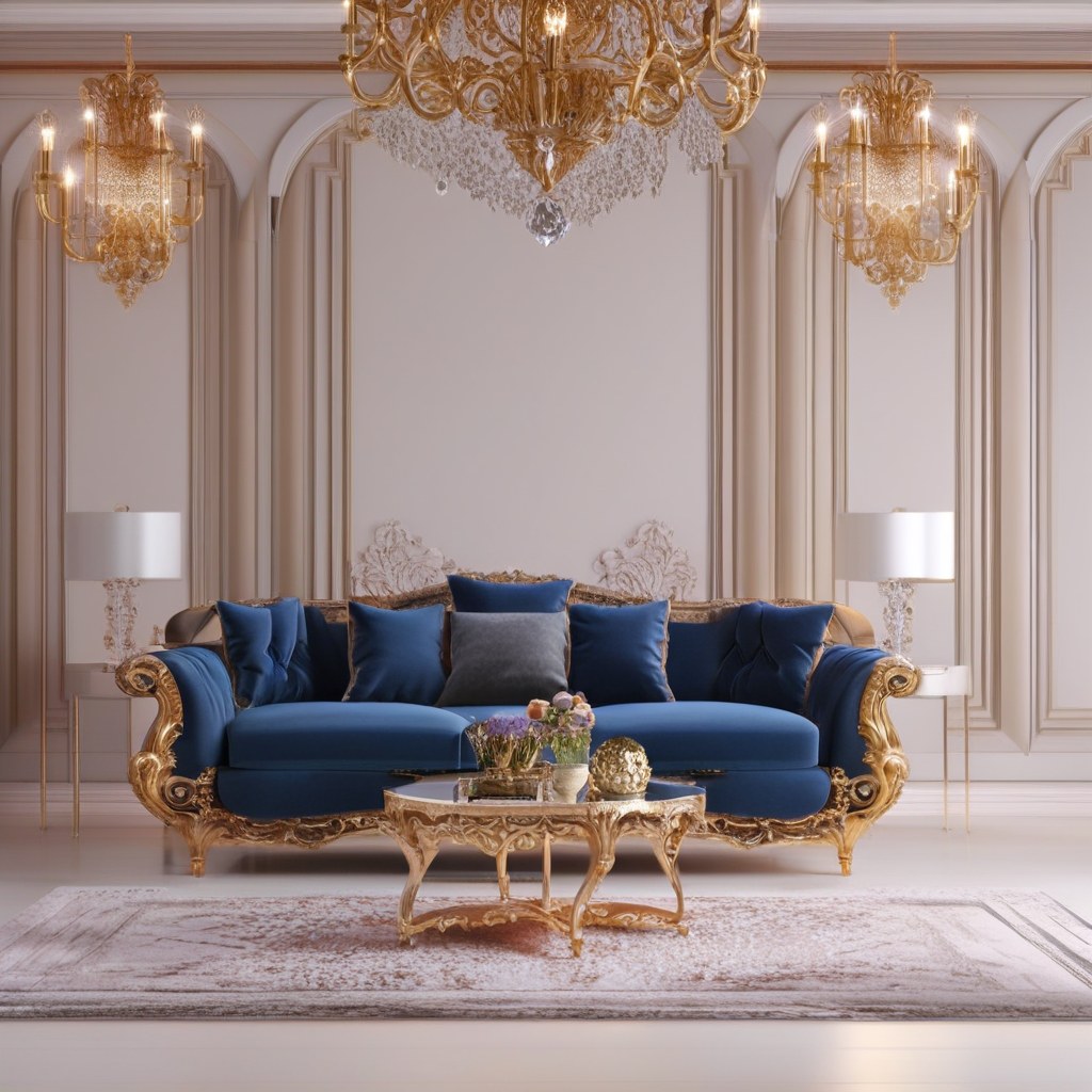 Barockmöbel Castrop-Rauxel: Prunkvolles Wohnzimmer mit Barock Sofa von Casa Padrino