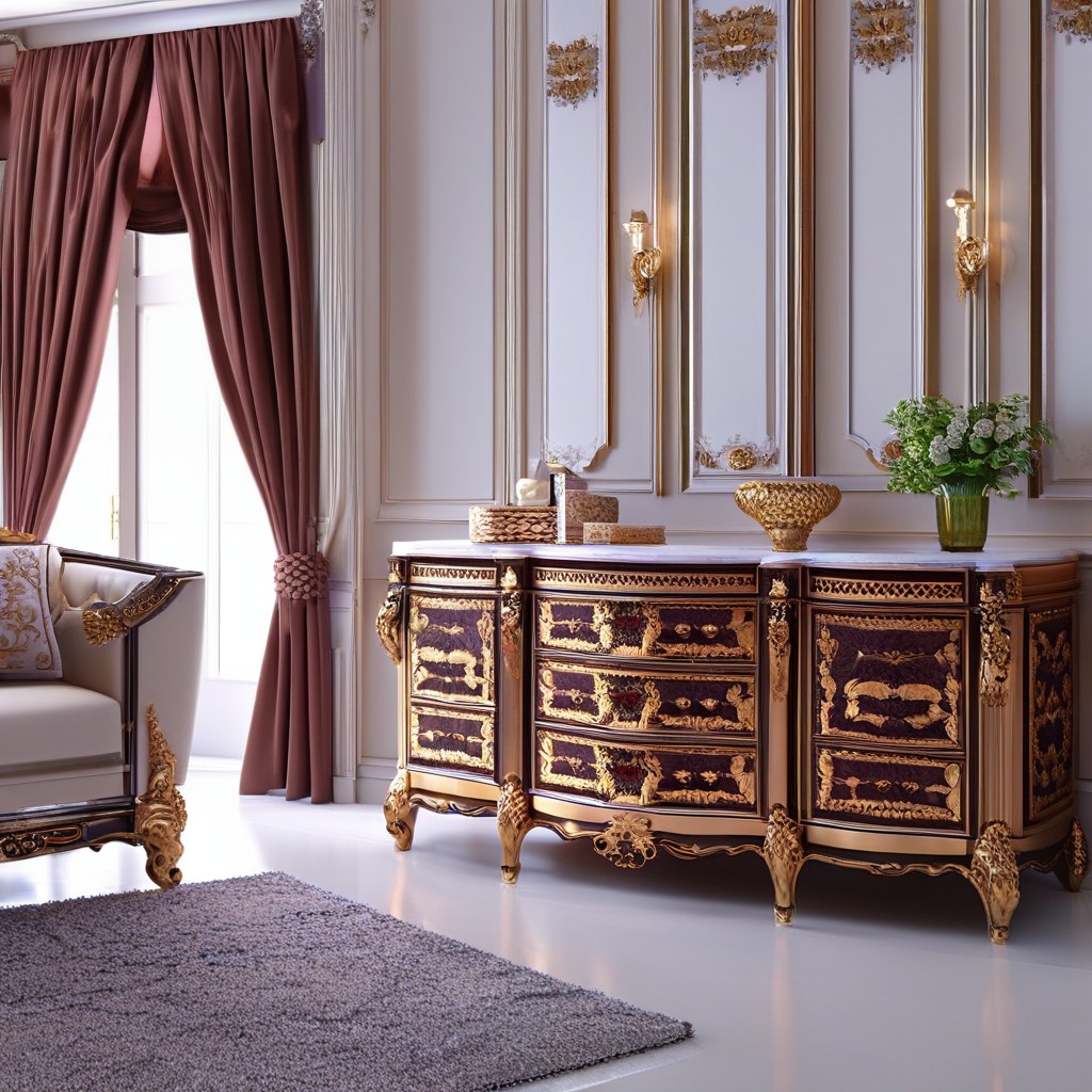 Barockmöbel Frankfurt: Barock Kommode mit Marmorplatte im Altbau von Casa Padrino