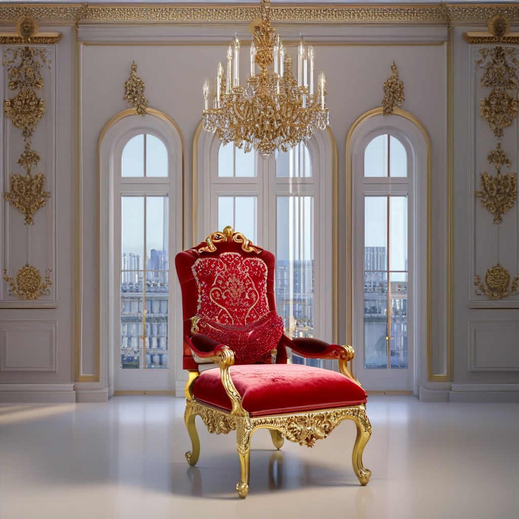 Barockstuhl Stuttgart: Vergoldeter Barock Thronsessel von Casa Padrino
