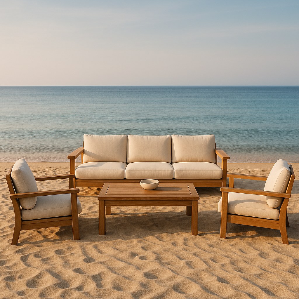 Loungemöbel für Beachbars als Sitzgruppe am Strand von Casa Padrino