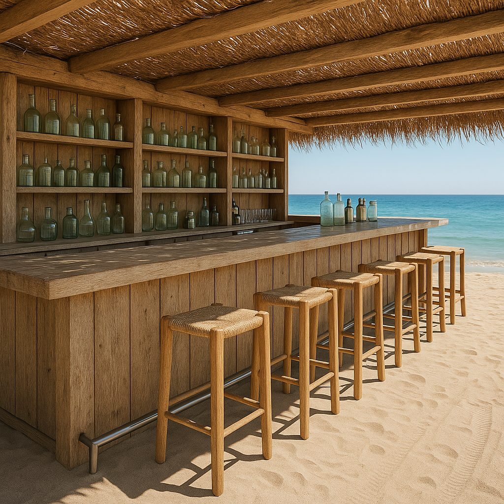 Beachclub Ausstattung mit Strandbar und Tresen von Casa Padrino