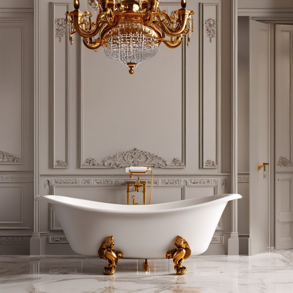 Castello Casa Padrino: Freistehende Barock Badewanne in der Ausstellung in Essen