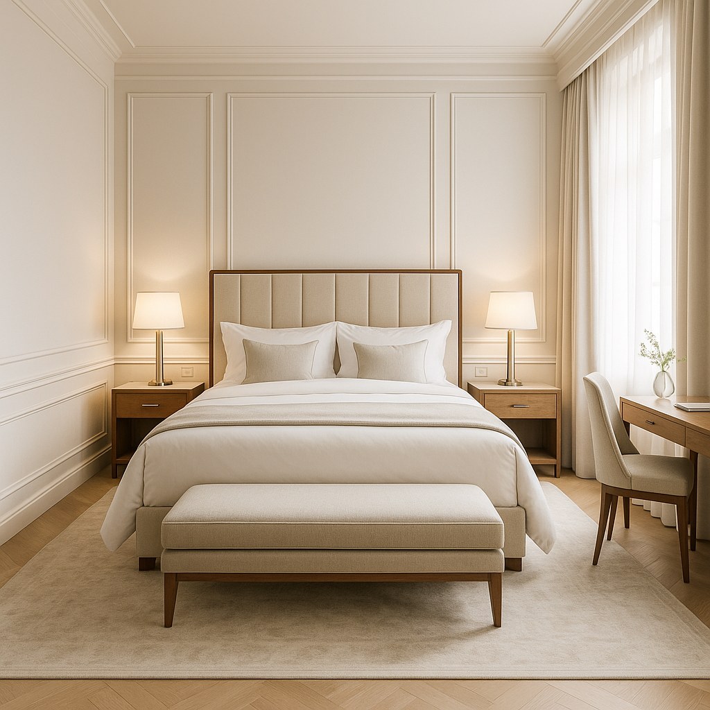 Elegante Hotelzimmer Möbel mit Polsterbett von Casa Padrino