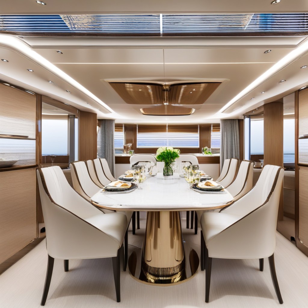 Elegante Yacht Esszimmer Einrichtung mit Esstisch und Stühlen von Casa Padrino