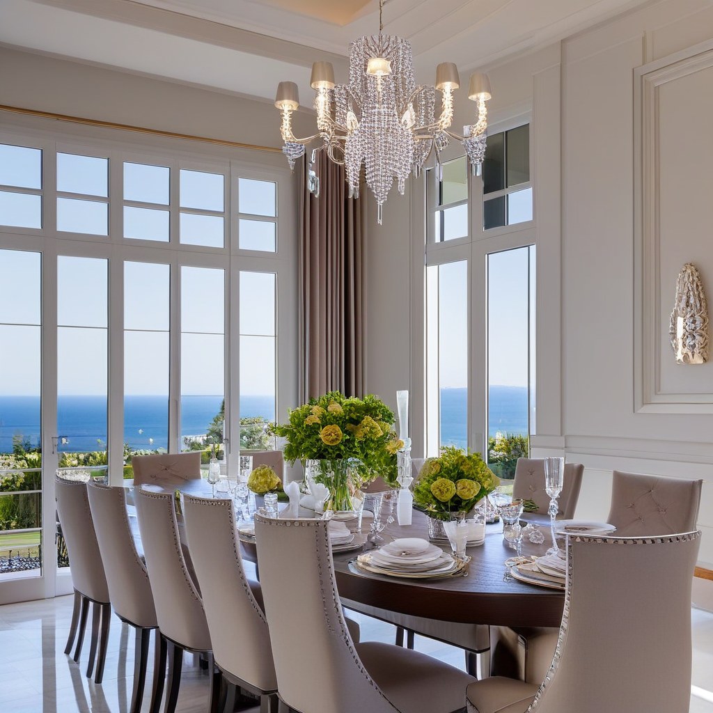 Elegantes Villa Esszimmer mit Esstisch und Stühlen von Casa Padrino