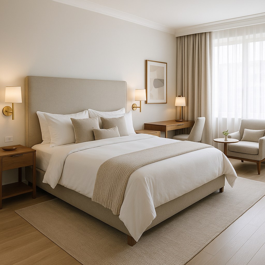 Elegant komplett eingerichtetes Hotelzimmer als Referenzprojekt von Casa Padrino