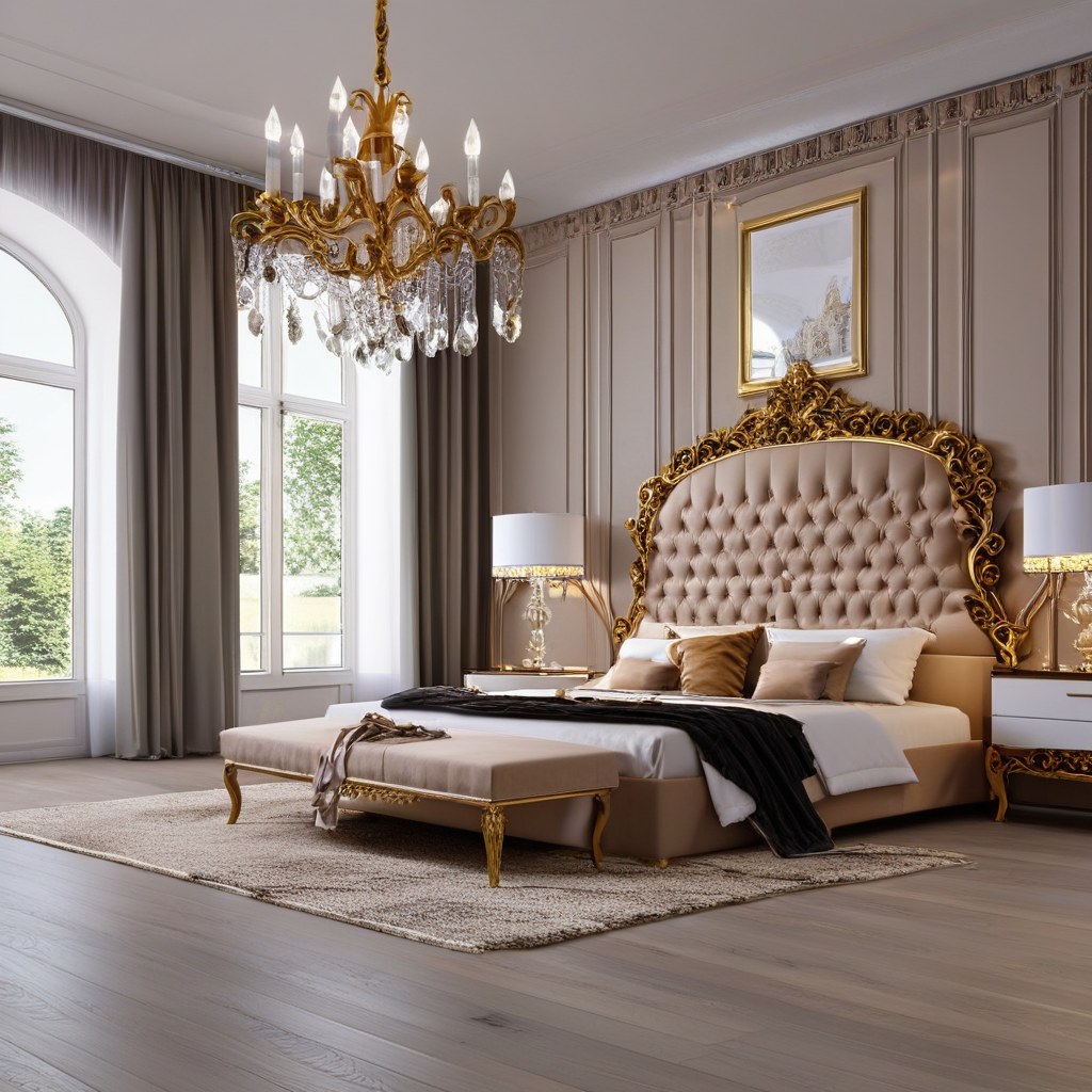 Kronleuchter Dortmund: Barock Kronleuchter im Wohnzimmer von Casa Padrino