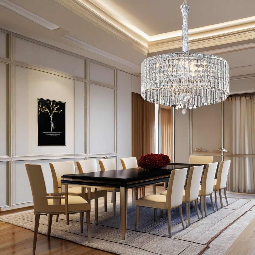 Lüster Frankfurt: Eleganter Lüster über dem Esstisch von Casa Padrino