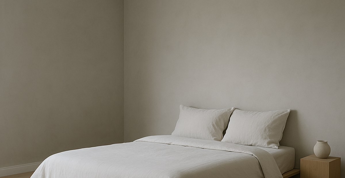 Teppich unter dem Bett, der an beiden Seiten und am Fussende hervorsteht