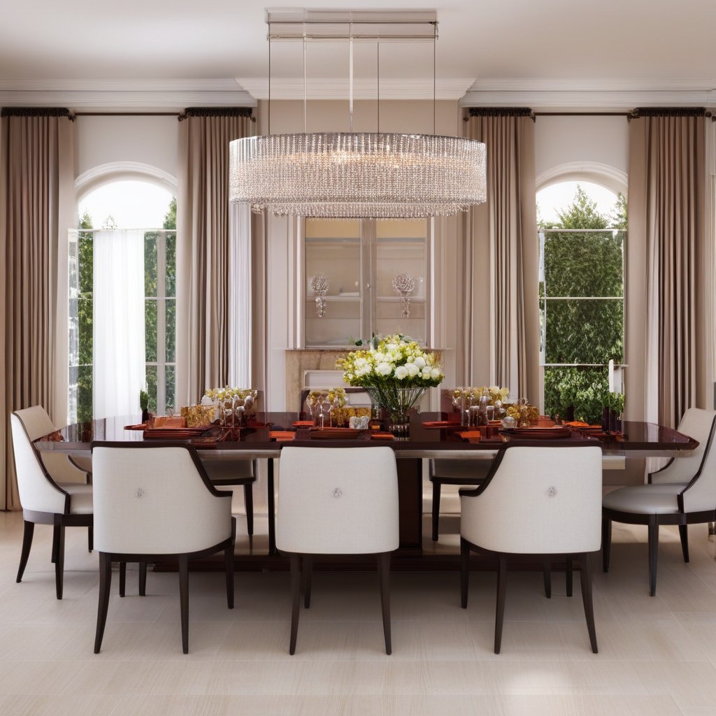 Luxusmöbel Aachen: Elegantes Esszimmer mit Kronleuchter von Casa Padrino