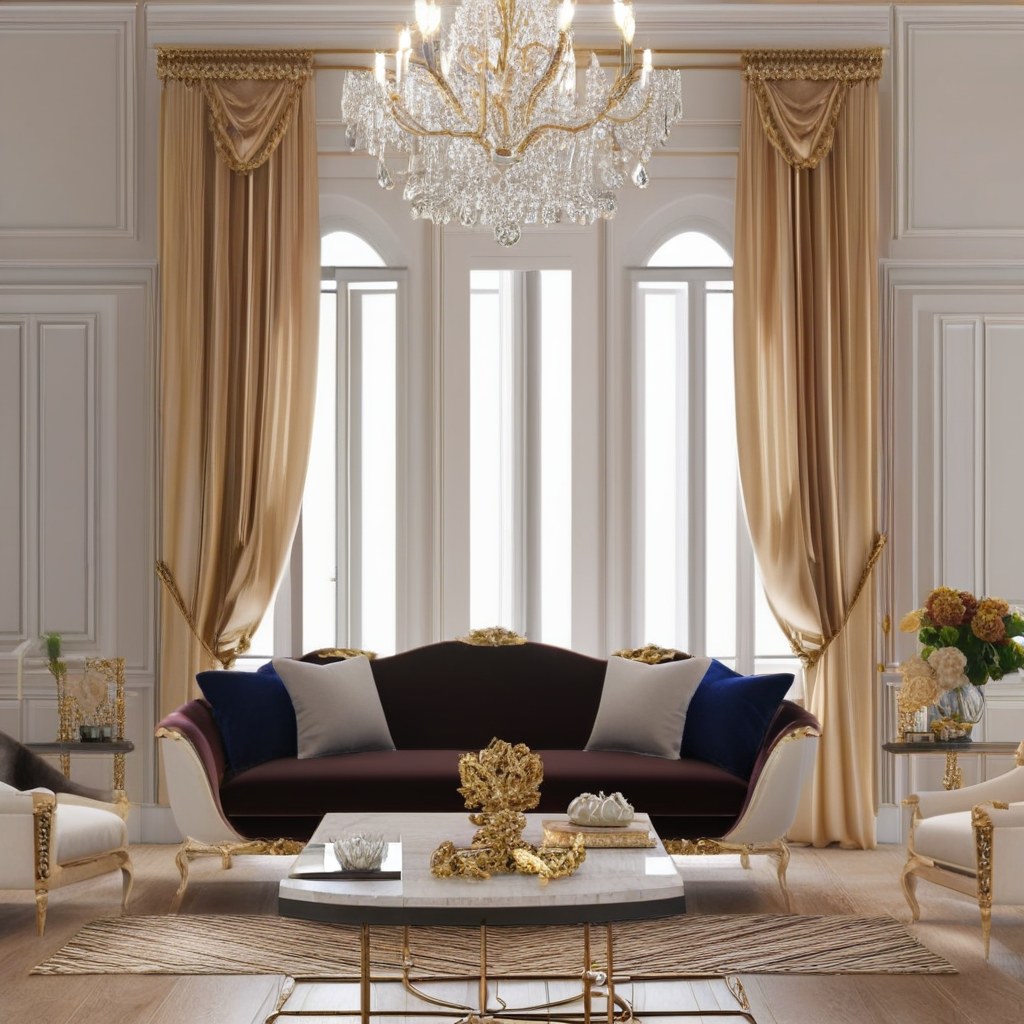 Luxusmöbel Aachen: Luxuriöses Wohnzimmer mit Samt Sofa von Casa Padrino