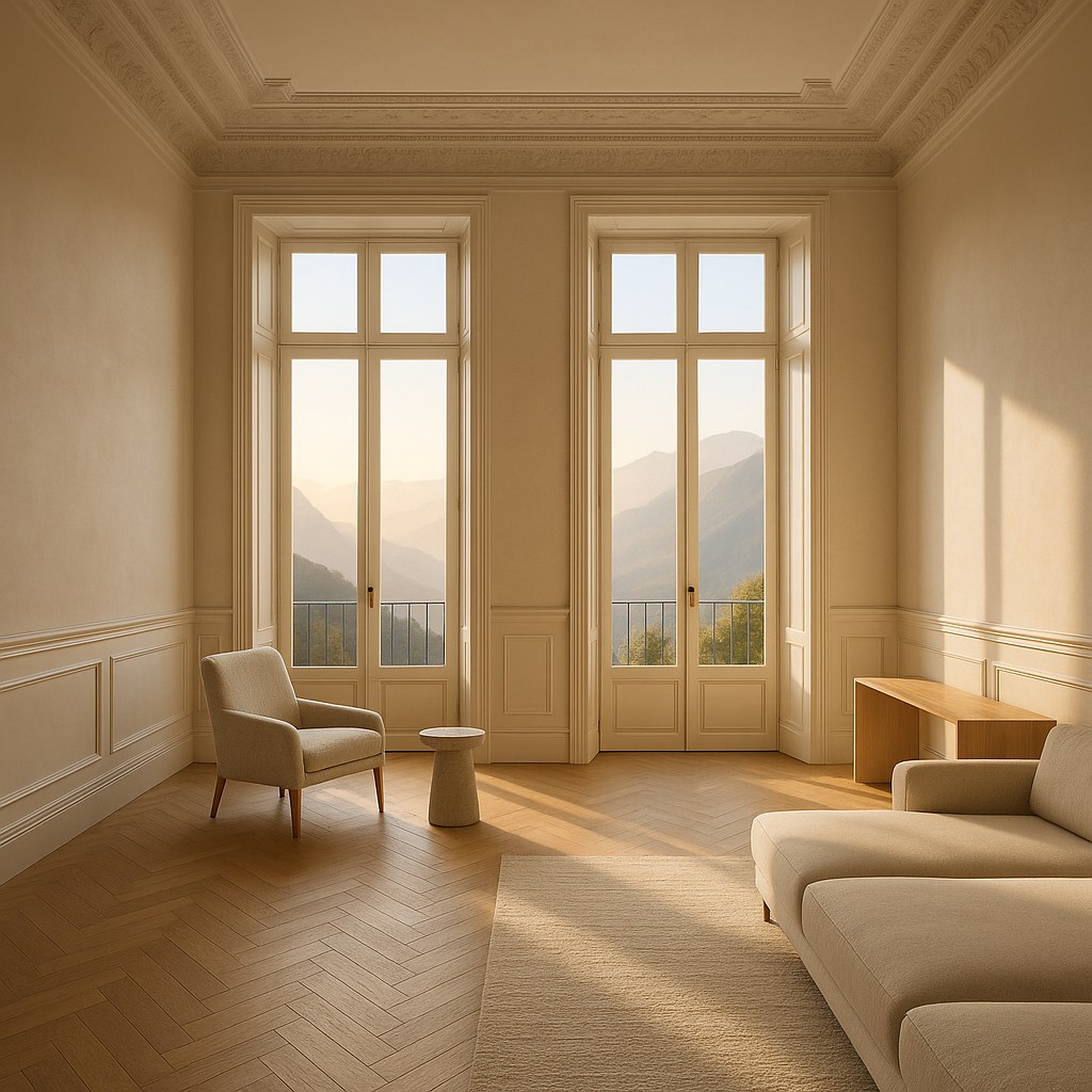 Luxusmöbel Bad Gastein: Apartment im Altbau mit Fensterfront von Casa Padrino