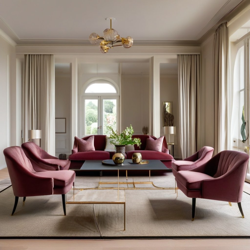 Luxusmöbel Bad Homburg Hotel Lounge mit Designer Sesseln von Casa Padrino