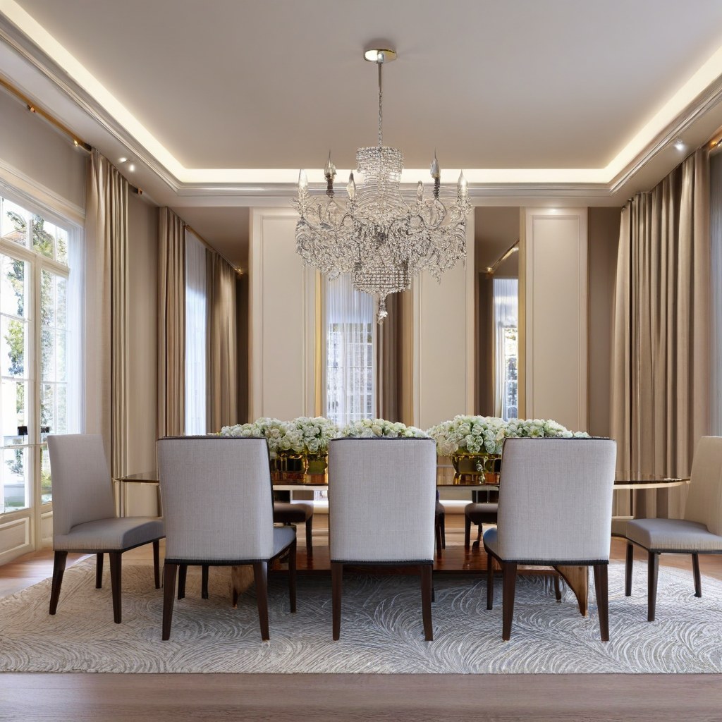 Luxusmöbel Bautzen: Elegantes Esszimmer mit Kronleuchter von Casa Padrino