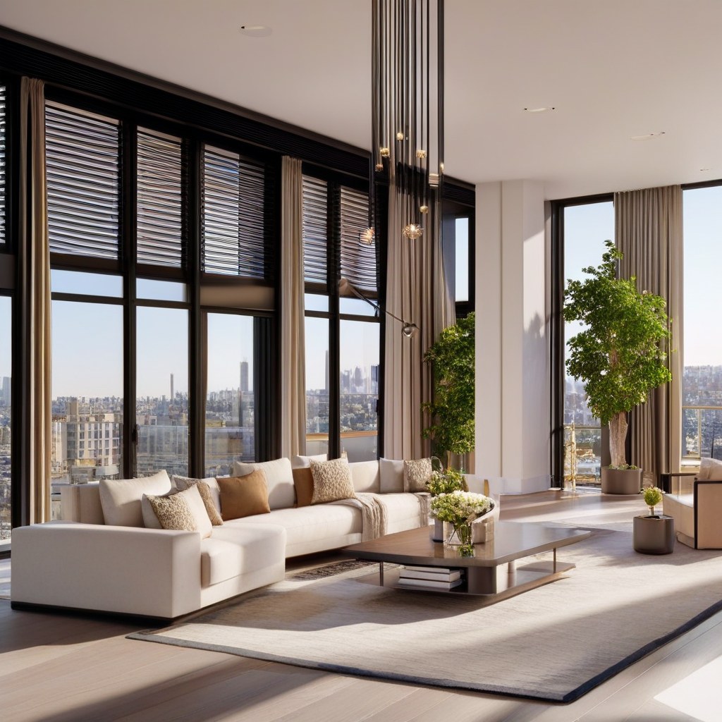 Luxusmöbel Bautzen: Penthouse Wohnbereich mit Designer Möbeln von Casa Padrino