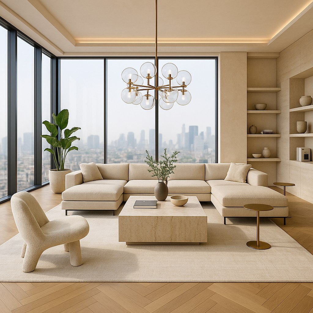 Luxusmöbel Bergisch Gladbach: Penthouse Wohnbereich mit Designer Möbeln von Casa Padrino