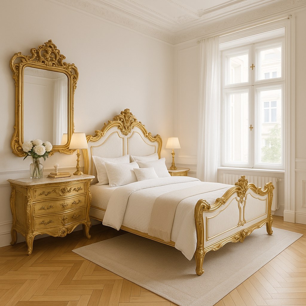 Luxusmöbel Berlin Barock Schlafzimmer in Stadtvilla von Casa Padrino