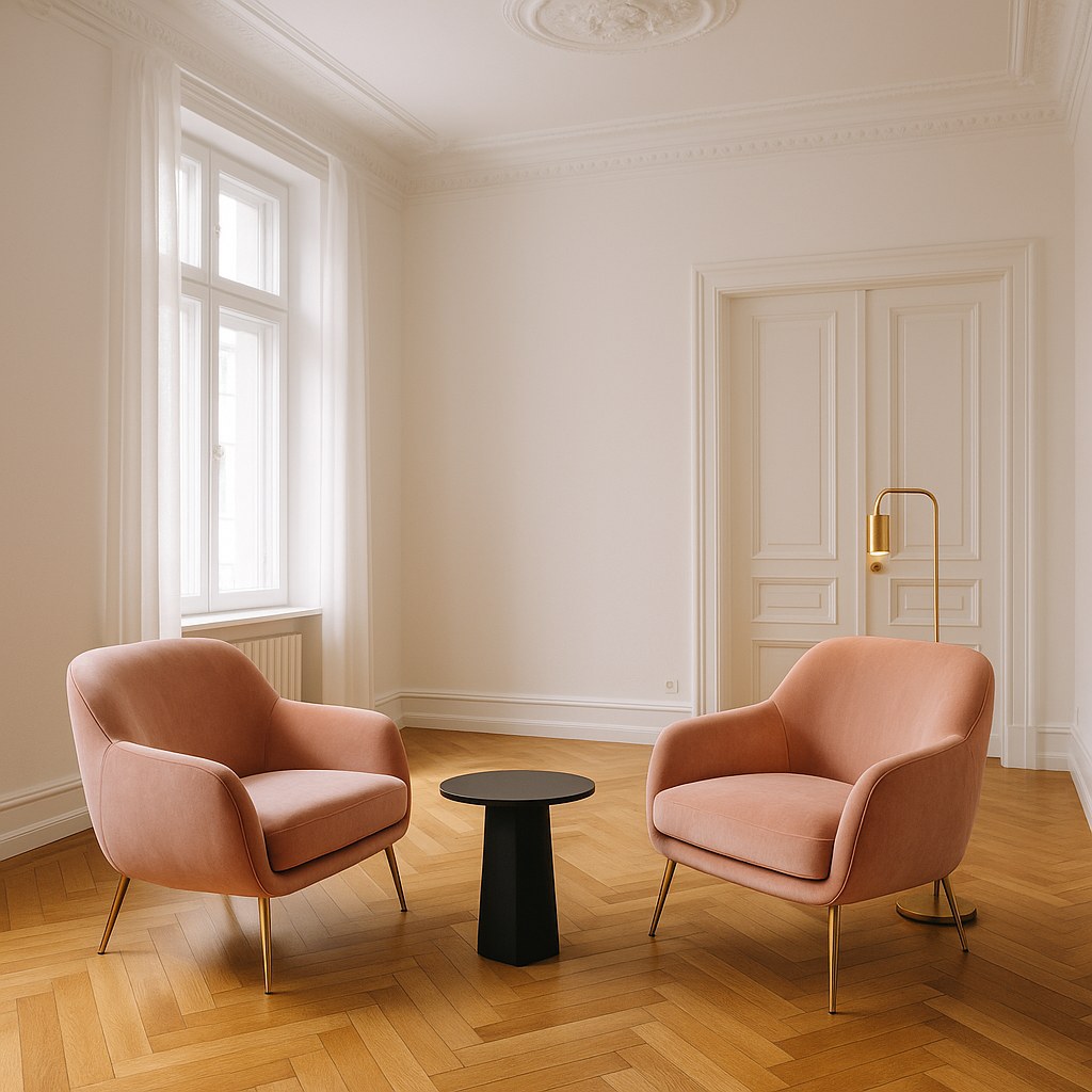 Luxusmöbel Berlin Hotel Lounge mit Designer Sesseln von Casa Padrino