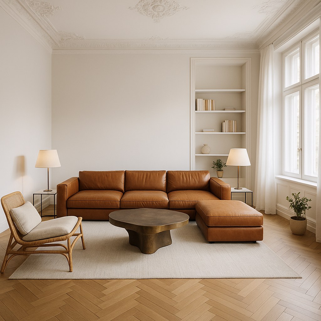 Luxusmöbel Berlin Penthouse Wohnbereich mit Designer Möbeln von Casa Padrino